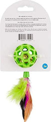 JW® Cataction Feather Ball with Bell Cat Toys Color One Size