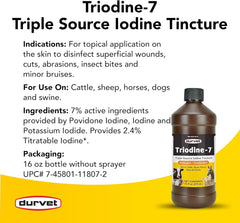 Durvet® TRIODINE-7 – Triple-Source Iodine Topical Antiseptic 16 oz