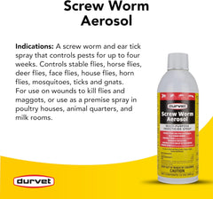 Durvet® Screw Worm Aerosol – 12 oz, Multi-Purpose Livestock Insect Control