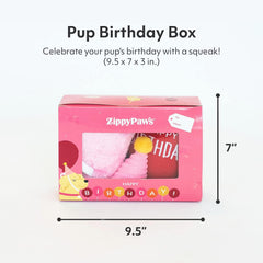ZippyPaws - Birthday Pink Box Gift for Dogs and Puppies - 3 Pack