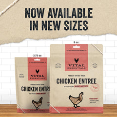 Vital Essentials Freeze Dried Raw Cat Food, Chicken Mini Patties Entree, 3.75 oz