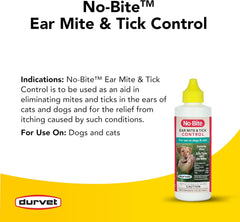Durvet® No-Bite™ Ear Mite Control – 4 oz Fast Relief for Cats & Dogs