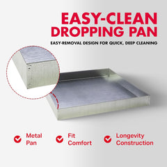 Pet Lodge® Metal Rabbit Hutch Dropping Pan – 30x30" Heavy-Duty Galvanized