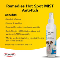 Durvet Naturals Remedies Hot Spot Mist – Soothing Relief for Pets 8 oz