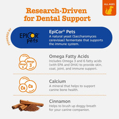 Zesty Paws Dental Bones - Fights Tartar & Plaque - Gum, Teeth & Bone Health - Cinnamon for Dog Breath - Immune, Joint, Gut, Skin & Coat Support - Omega 3 EPA & DHA and Calcium - Small Dogs - 28 ct