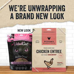 Vital Essentials Freeze Dried Raw Cat Food, Chicken Mini Patties Entree, 8 oz