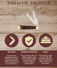 American Buffalo® Tobacco Jigged Brown Trapper Knife