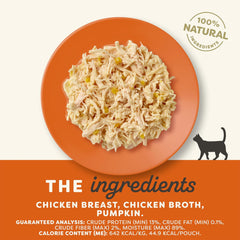 Applaws Natural Wet Cat Food – Chicken Breast with Pumpkin in Broth (12 x 2.47 oz Pouches)