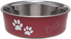Loving Pets Bella Dog Bowls- Stainless Steel Dog & Cat Bowls - Spill Proof Dog Food Bowl, Cat Bowl, Puppy Essentials & Pet Supplies Great for Home & Travel