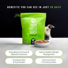 Get Joy Gut Health Fresh Freeze Dried Raw Meal, Beef Recipe, 16 Ounce Bag, Dog Food for Dogs of All Breeds and Life Stages, PhD Animal Nutritionist Formulated, USDA Beef, Made in USA