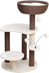 PetPals Group Quartz Handwoven Eco-Friendly Cat Tree with Paper Rope Scratching Posts, 36" H