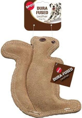 SPOT Dura-Fused Leather Squirrel Dog Toy 6.5" Long x 8" High