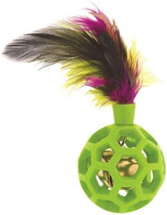 JW® Cataction Feather Ball with Bell Cat Toys Color One Size