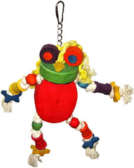 A&E Cage Company HB46349 Happy Beaks Silly Wood Frog Assorted Bird Toy, 11 by 12 Inches