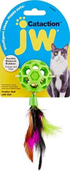 JW® Cataction Feather Ball with Bell Cat Toys Color One Size