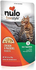 Nulo, Freestyle Chicken & Mackerel in Broth Cat Food Pouch, 2.8 oz 24 Pack