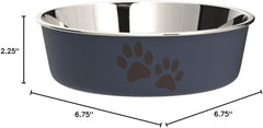 Loving Pets - Bella Bowls - Dog Food Water Bowl No Tip Stainless Steel Pet Bowl No Skid Spill Proof