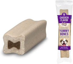 Loving Pets Yummy Bones Chicken Flavor Filled Bone, Dog Treat, Box of 15 Single Wrapped Bones