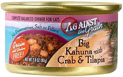 Against The Grain Big Kahuna Crab Tilapia Pet Canned Food Dinner for Cat 2.8z X 24 cans