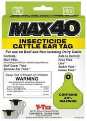 Y-Tex 21297070 MAX 40 Livestock Insecticide Ear Tag - Quantity 40