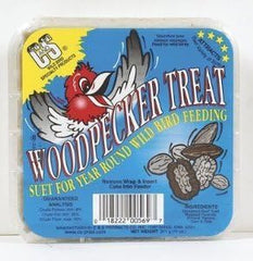 C & S Products Woodpecker Treat Beef Suet,Corn,Oats,Peanuts,Pecans 11 Oz