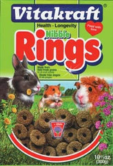 Vitakraft Nibble Rings Small Animal Treats - Crunchy Alfalfa Snack - for Rabbits, Guinea Pigs, Hamsters, and More 10.6 oz