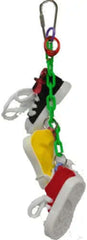 A&E Cage Company Happy Beaks Toy Sneakers on a Line