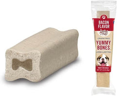 Loving Pets Yummy Bones - Bacon Flavor Filled Bone Dog Treat, Box of 15 Single Wrapped Bones