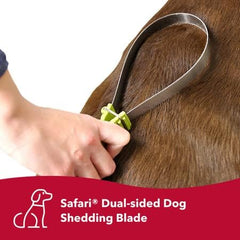 Safari Dual-Sided Dog Shedding Blade - Stainless Steel Grooming Blade for Thick Coats - For Dogs with Short and Long Hair - Medium-Large - 10" x 3.25"