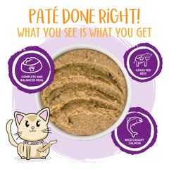 Weruva Wet Cat Food, The Newly Feds with Beef and Salmon Pate, Slide N Serve Pouch (Pack of 12)