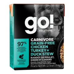GO! DOG CARNIVORE GRAIN FREE STEW CHICKEN, TURKEY & DUCK 12.5OZ, 12 PACK
