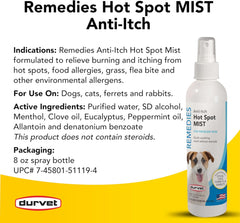 Durvet Naturals Remedies Hot Spot Mist – Soothing Relief for Pets 8 oz
