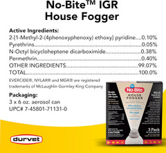 Durvet® No-Bite™ IGR House Fogger – 3 Pack for Flea & Insect Control