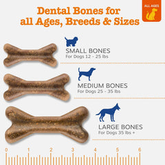 Zesty Paws Dental Bones - Fights Tartar & Plaque - Gum, Teeth & Bone Health - Cinnamon for Dog Breath - Immune, Joint, Gut, Skin & Coat Support - Omega 3 EPA & DHA and Calcium - Large Dogs - 8 ct