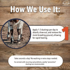 Goat Hoof & Coat 2.5 oz Powder - Wound Care, Heals/Prevents Foot Rot, Skin Problems