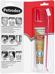 Petrodex Dental Care Kit for Dogs and Puppies, Cleans Teeth and Fights Bad Breath, Reduces Plaque and Tartar Formation, Enzymatic Tooth Brushing Kit, Peanut Flavor, 2.5oz Toothpaste + Toothbrush