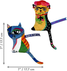KONG Artz Cats - Crackling Cat Toys with Catnip, Ribbon and Tail (Kahlo/Picasso)