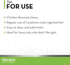 Tomlyn Natural Hairball Remedy Chews for Cats, (Laxatone) 60 Chews