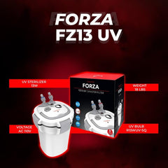 Aquatop Forza Premium Canister Filter – 13 Watts – 550 GPH Flow Rate – Ideal for 125-175 Gallon Fresh & Saltwater Tanks– Includes Filtration Media