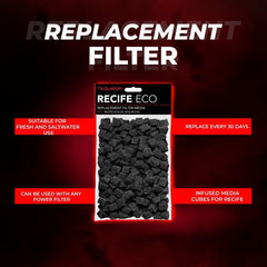 Aquatop Recife Eco Carbon Media Cubes, 80g – Reduces Odor & Discoloration, Enhances Water Clarity, Perfect for Recife Eco Tanks, RC-ECOCB