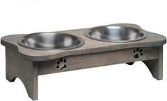 Loving Pets Black Label Modern Raised Diner, Wood