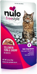 Nulo, Freestyle Yellowfin Tuna & Shrimp in Broth Cat Food Pouch, 2.8 oz 24 Pack