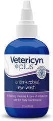 Vetericyn Plus Dog and Cat Eye Wash | Eye Drops for Dogs and Cats to Flush and Soothe Eye Irritations, Dog Tear Stain Cleaner, Safe for All Animals. 3 ounces