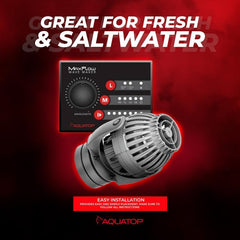 Aquatop MaxFlow MWV-1000 DC Wavemaker Pump with Controller - For 25-55 Gallon Aquariums - Safe for Salt & Freshwater - Energy-Efficient, Low Power Use