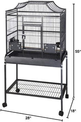 A&E Cage Co. Elegant Style Flight Cage, 28" x 18", Platinum, 1/2" (MA2818FL Platinum)