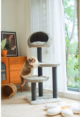 PetPals Group Tundra Modern Handwoven Cat Tree with Paper Rope Scratching Posts, 50" H
