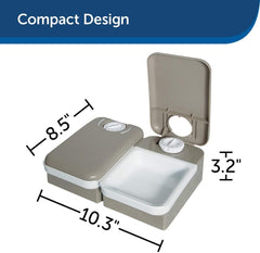 PetSafe Automatic 2 Meal Pet Feeder with Battery Powered Programmable Timer, 3 Cups Total Capacity, Cat and Small to Medium Dog Food Dispenser