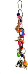 A&E CAGE Company 001122 Happy Beaks Plst Chain W/Leather & Ball Bird Toy Assorted, 2X10 in