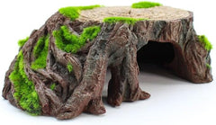 Penn-Plax Aqua-Flora Aquarium Living Resin Decoration with Embedded Glosso Plant Seeds – Tree Stump – Safe and Healthy for Freshwater Fish