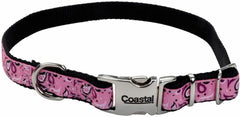 Coastal Pet - Ribbon - Adjustable Dog Collar with Metal Buckle, Pink Paisley